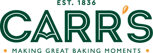 Carr's logo with baking slogan