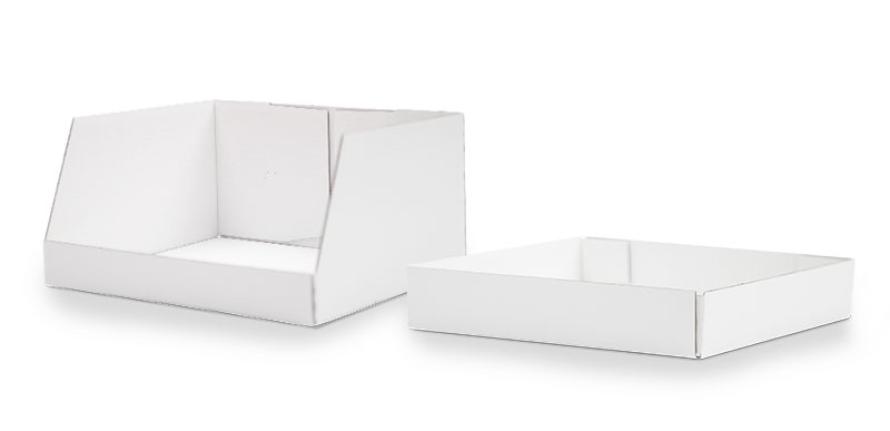 Two white cardboard boxes displayed side-by-side.