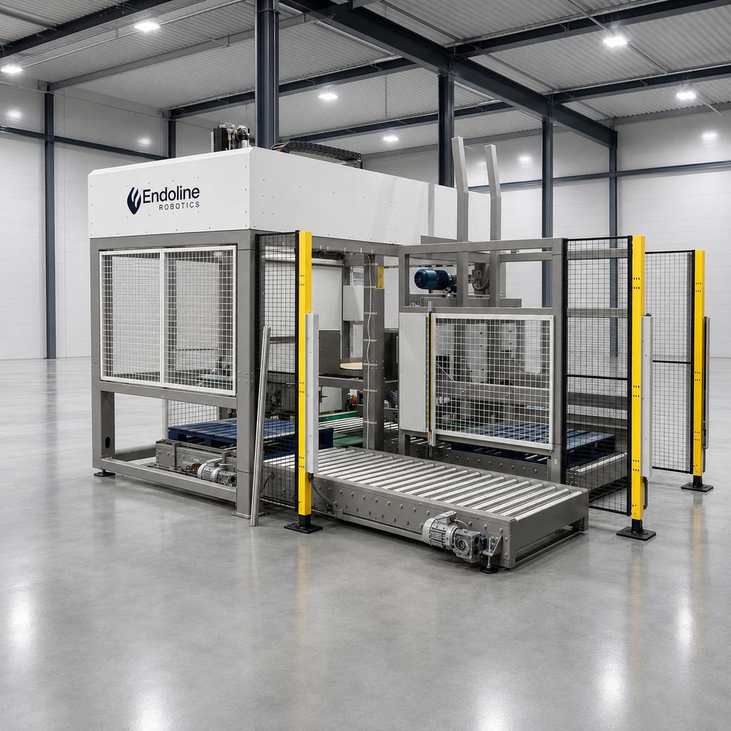 Denroy's 1.6 Million Hairbrush Line Reports a 90% Efficiency Increase With Endoline Montech Spider robotic palletiser stacking cases